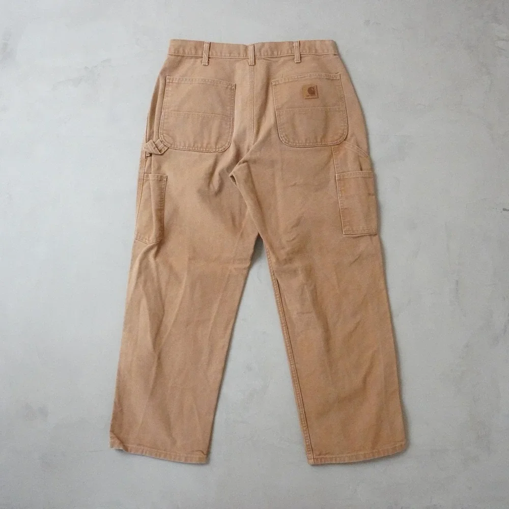 Vintage Carhartt Carpenter Pants 34x30 Mens Brown Loose Fit Duck Canvas Workwear